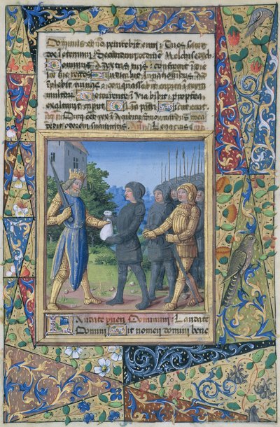 ラットさんQvI126 f.37「ルイドルレアンの時間の書」1490からソロモン王の主題が賛辞をもたらす 作： Jean Colombe